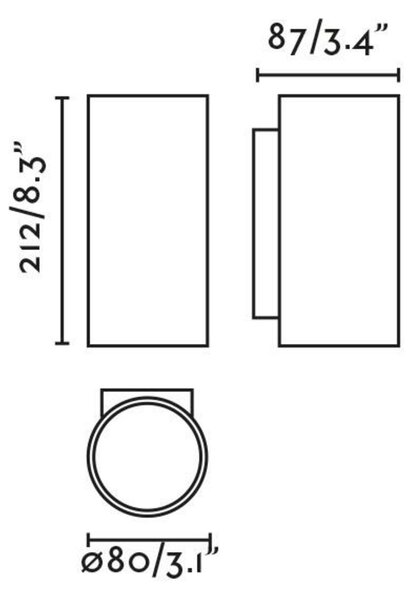 FARO KOV 2L nástěnné svítidlo kulaté, bílá 2700K 23°/23°