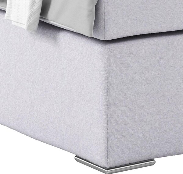 Postel Boxspring NERO PL: 160/200 cm, světle šedá