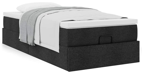Osmanský rám postele s matrací černá 80x200cm textil 3311066
