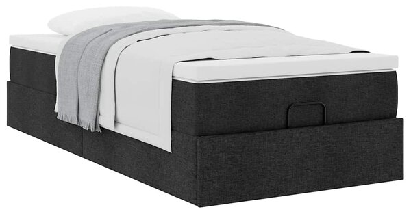 Osmanský rám postele s matrací černá 80x200cm textil 3311066