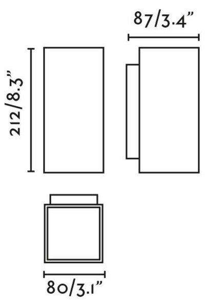 FARO KOV 2L nástěnné svítidlo hranaté, bílá 2700K 14°/23°