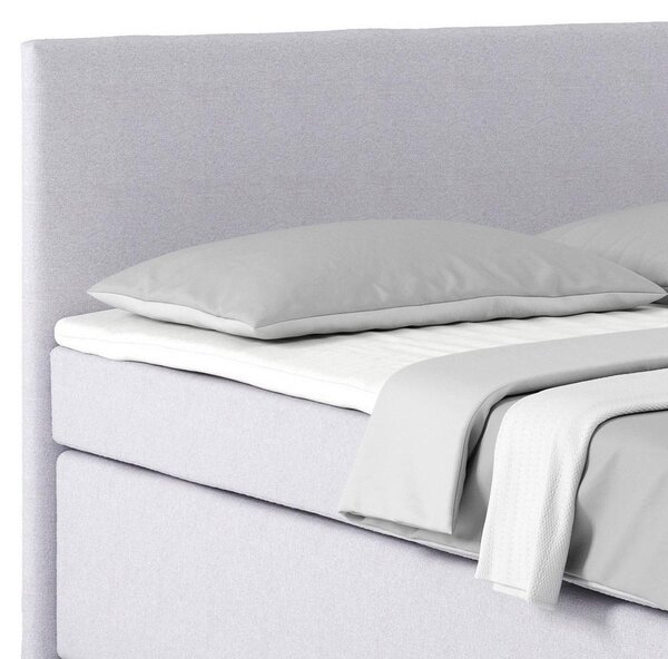 Postel Boxspring NERO PL: 160/200 cm, světle šedá