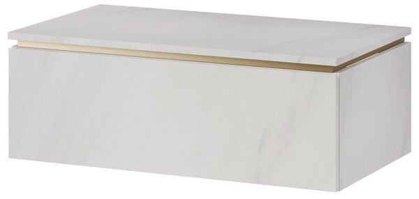 Szynaka Závěsná skříňka pod umyvadlo Letto 02 80 cm bílý mramor/zlatá