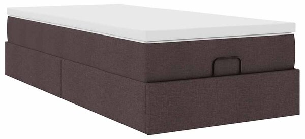 Osmanský rám postele s matrací tmavě šedá 90x200cm textil 3311081