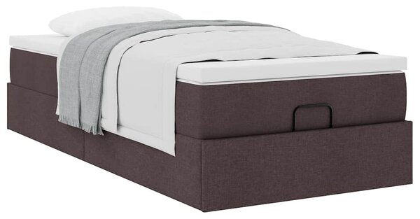 Osmanský rám postele s matrací tmavě šedá 90x200cm textil 3311081