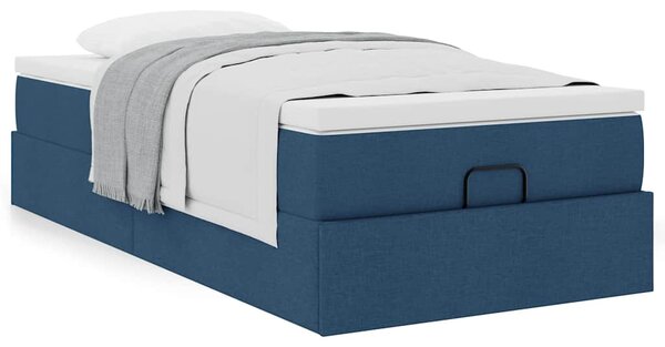 Osmanský rám postele s matrací modrá 90x190cm textil 3311077