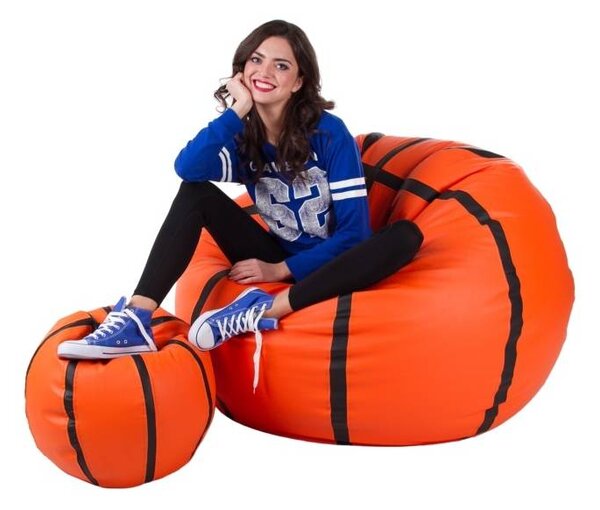 Set sedacích vaků Basketbal XXXL + L (oranžová + černá)