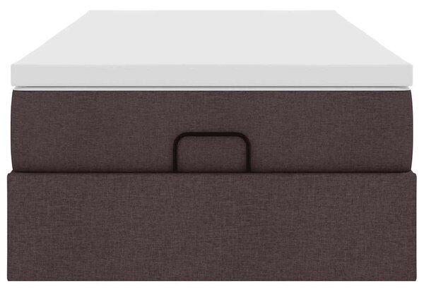 Osmanský rám postele s matrací tmavě šedá 90x200cm textil 3311081