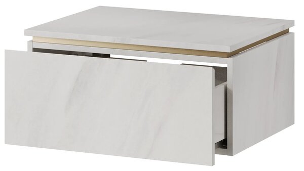 Szynaka Závěsná skříňka pod umyvadlo Letto 03 60 cm bílý mramor/zlatá