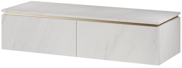 Szynaka Závěsná skříňka pod umyvadlo Letto 01 120 cm bílý mramor/zlatá