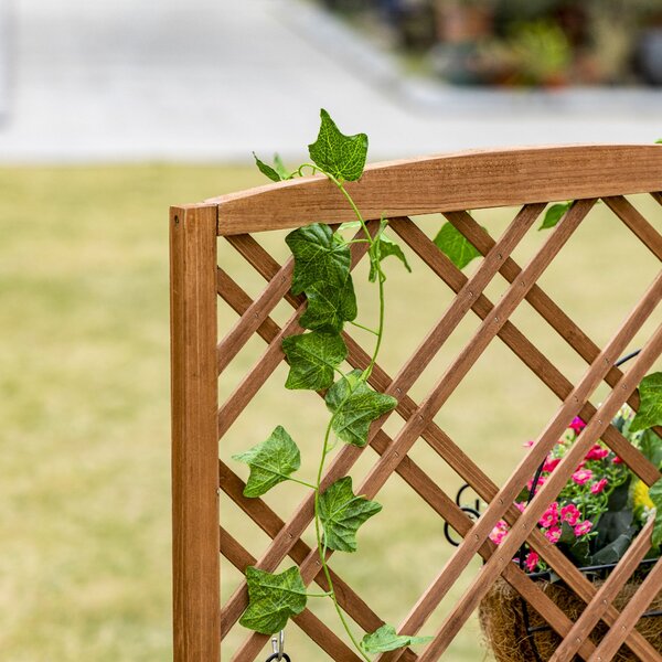 Outsunny Květináč s Trellis - Dřevěný květináč s Lezeckým Rámem pro Rostliny na Terase nebo Balkónu 60x30x122 cm Přírodní | Aosom