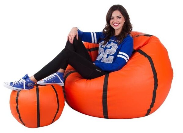 Set sedacích vaků Basketbal XXXL + L (oranžová + černá)