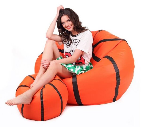 Set sedacích vaků Basketbal XXXL + L (oranžová + černá)