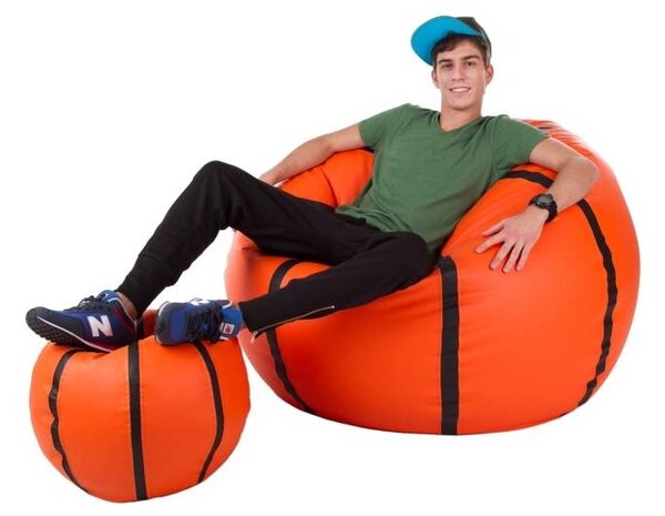 Set sedacích vaků Basketbal XXXL + L (oranžová + černá)