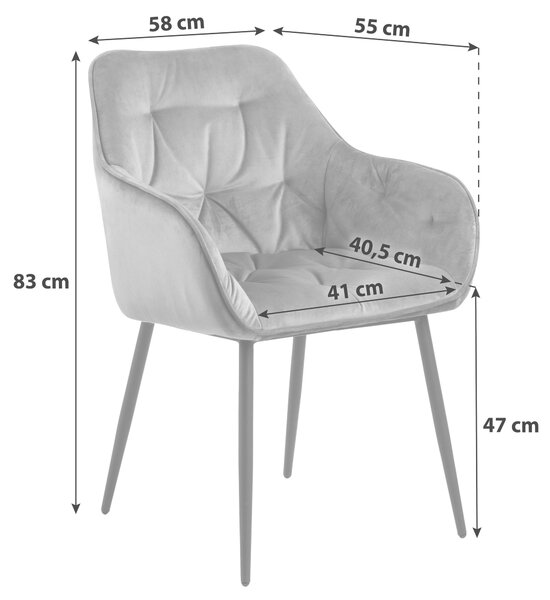 ŽIDLE S PODRUČKAMI, ocel, samet, růžová, černá Livetastic - Jídelní židle, Online Only