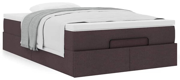Osmanský rám postele s matrací tmavě hnědá 120x190cm textil 3311095