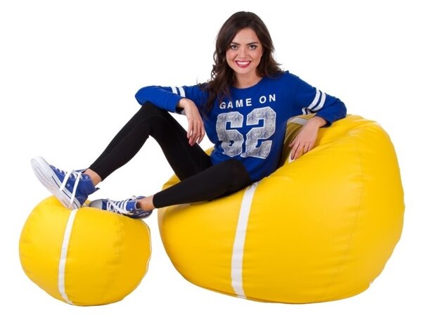 Set sedacích vaků Tenis XXXL + L (žlutá + bílá)
