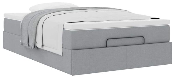 Osmanský rám postele s matrací světle šedá 120x190 cm textil 3311092