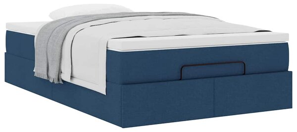 Osmanský rám postele s matrací modrá 120x190cm textil 3311098
