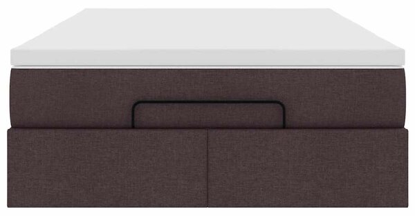 Osmanský rám postele s matrací tmavě hnědá 120x190cm textil 3311095