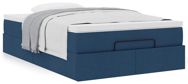 Osmanský rám postele s matrací modrá 120x190cm textil 3311098