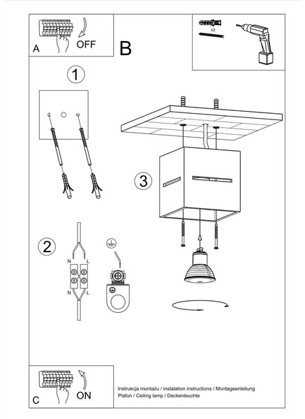 Sollux Lighting Stropní svítidlo LOBO bílé