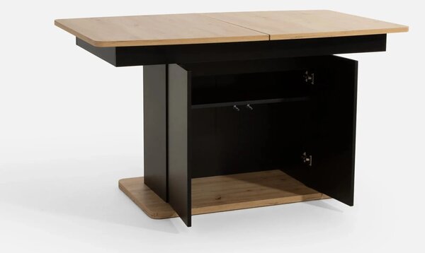 Szynaka Jídelní rozkládací stůl Mons 140/210 cm dub Artisan/černý