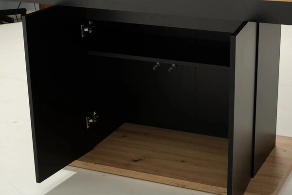 Szynaka Jídelní rozkládací stůl Mons 140/210 cm dub Artisan/černý