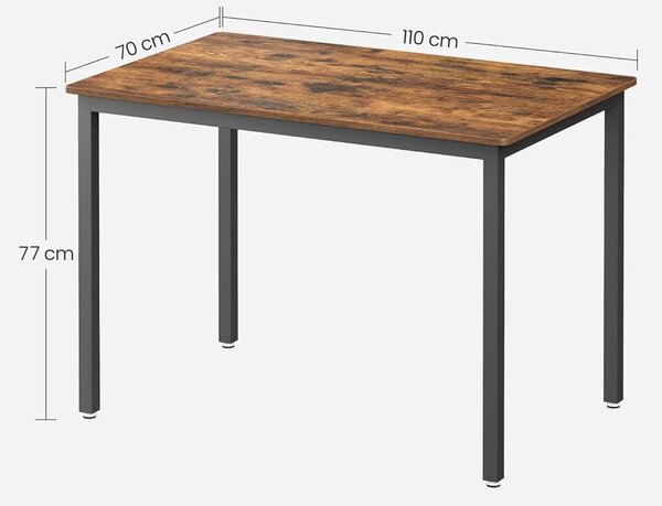 SONGMICS Jídelní stůl Vasagle Desry 110 cm černý/hnědý