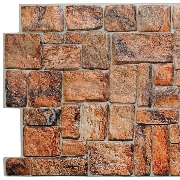 Obkladové panely 3D PVC TP10007349, rozměr 980 x 498 mm, ukládaný kámen přírodní, GRACE