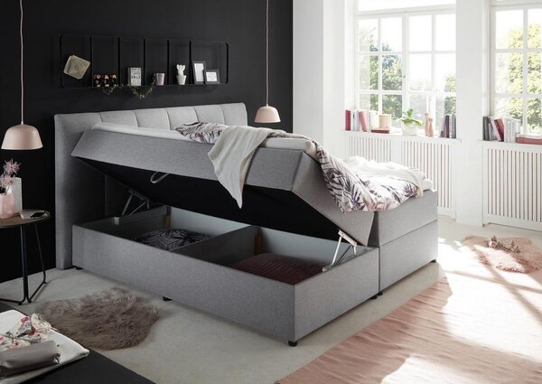 Boxspring postel GRANADA šedá 180x200 cm