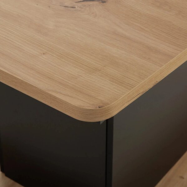 Szynaka Jídelní rozkládací stůl Mons 140/210 cm dub Artisan/černý