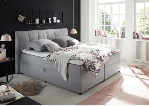 Boxspring postel GRANADA šedá 180x200 cm