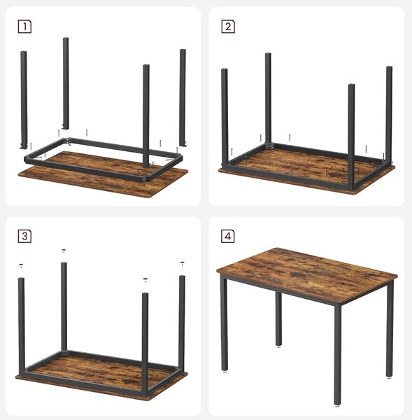 SONGMICS Jídelní stůl Vasagle Desry 110 cm černý/hnědý