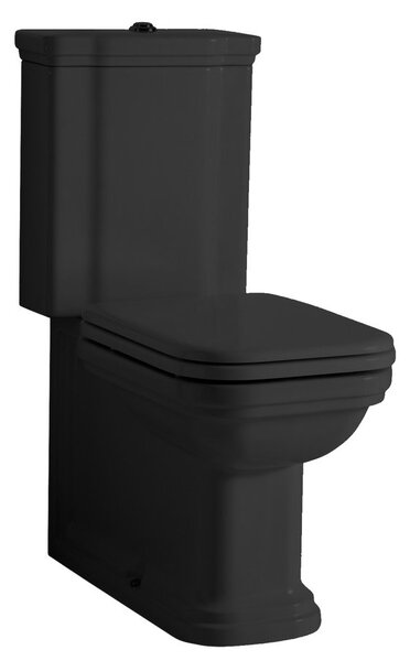 Kerasan Kerasan, WALDORF WC kombi mísa 40x68cm, spodní/zadní odpad, černá mat, 411731