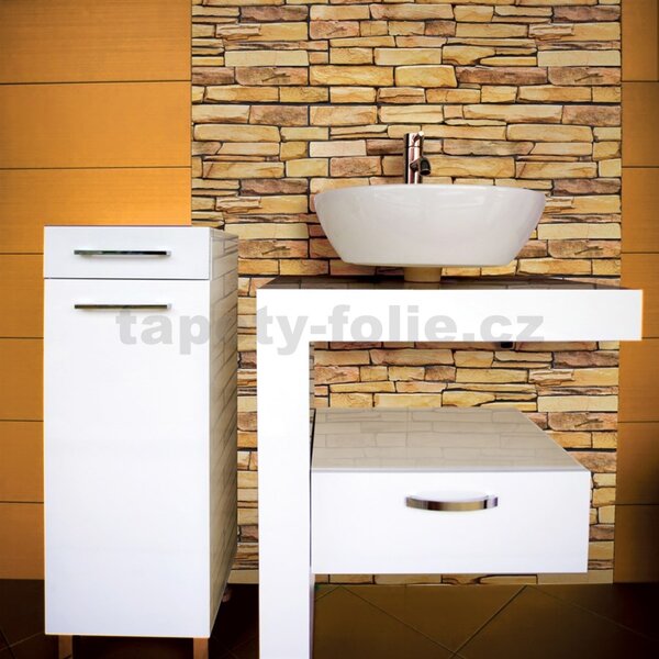 Obkladové panely 3D PVC TP10006922, rozměr 980 x 498 mm, kámen pískový, GRACE