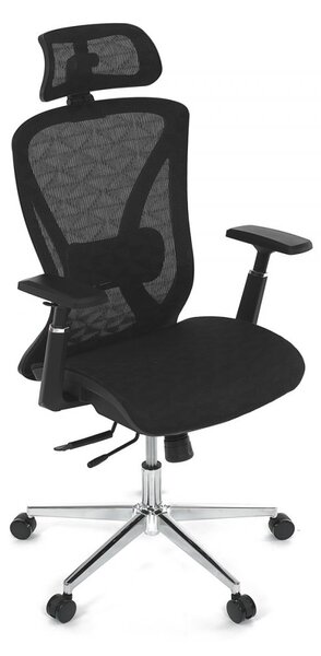 Kancelářská ergonomická židle FLIP — síť, černá