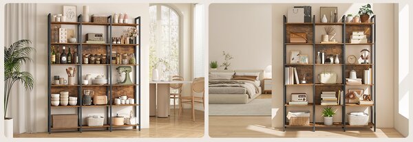 SONGMICS Knihovna Vasagle Eleven 128 cm černá/hnědá