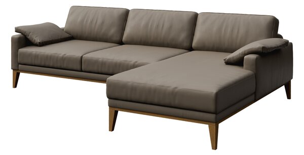 Světle hnědá kožená rohová pohovka MESONICA Musso, pravá, 248 cm