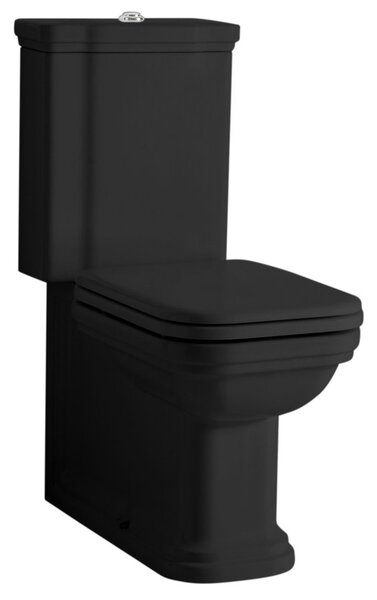 Kerasan, WALDORF WC kombi, spodní/zadní odpad, černá-chrom, WCSET25-WALDORF