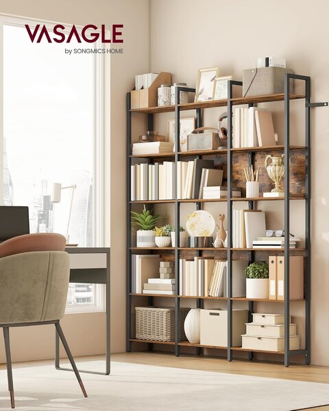 SONGMICS Knihovna Vasagle Eleven 128 cm černá/hnědá