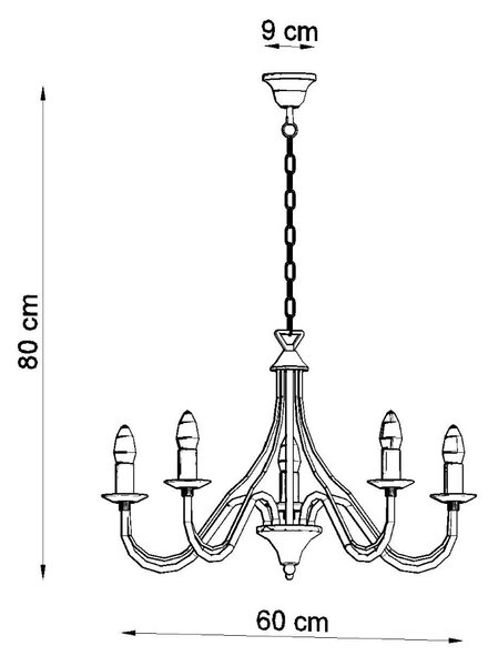 Sollux Lighting Lustr MINERWA 5 černý