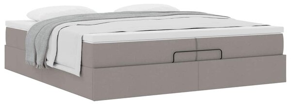 Osmanský rám postele s matracíes taupe 200x200cm textil 3311138