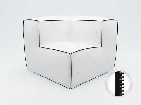 Sedací vak Zipp Sofa (bílá). Akce -26%