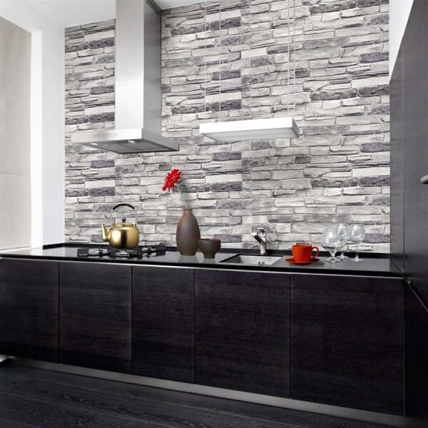 Obkladové panely 3D PVC TP10016863, cena za kus, rozměr 980 x 498 mm, břidlice šedá, GRACE