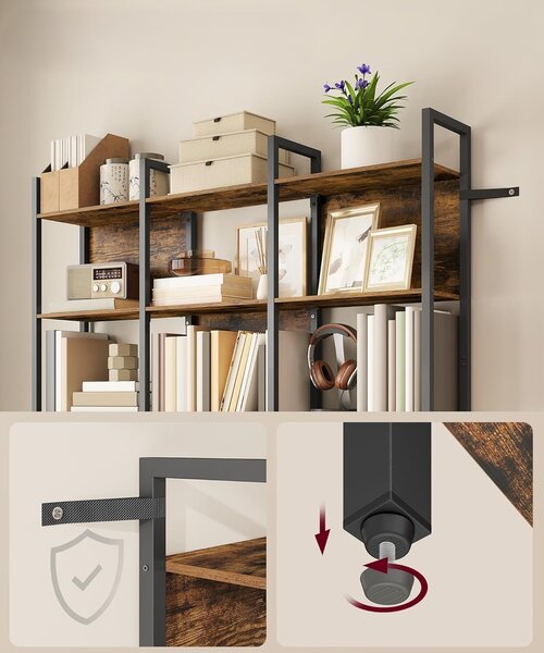 SONGMICS Knihovna Vasagle Eleven 128 cm černá/hnědá