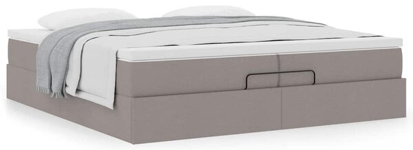 Osmanský rám postele s matracíes taupe 200x200cm textil 3311138