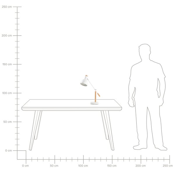 Stolní lampa PECKOS Nastavitelná Kov Bílá
