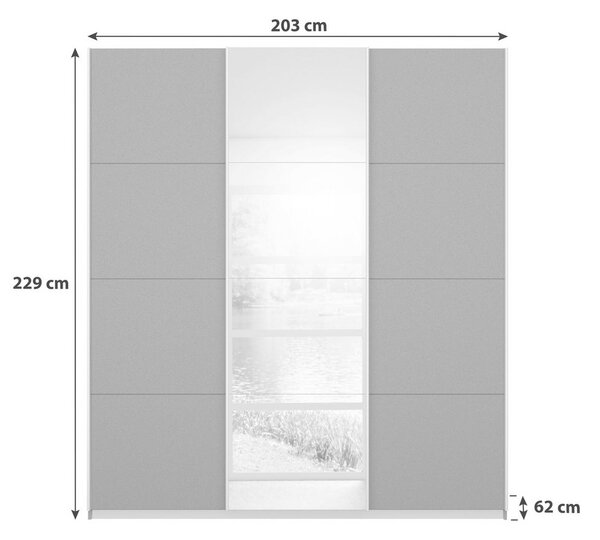 Skříň s posuvnými dveřmi MIAMI, Š/V/H:cca 203/229/62cm