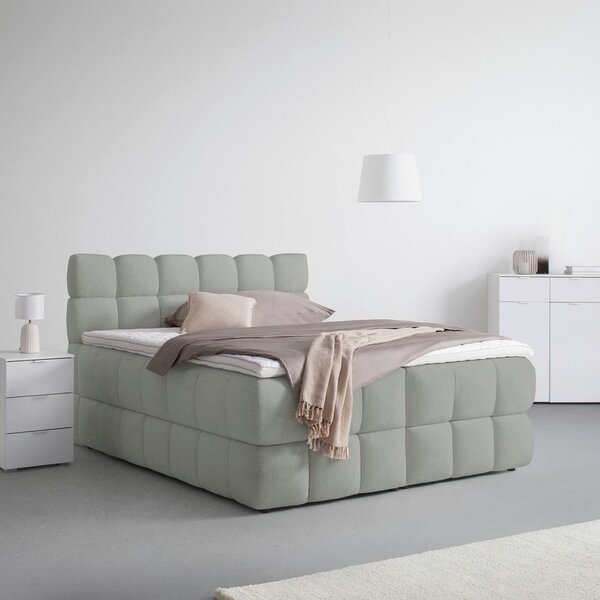 Boxspring postel BUBBLE BOX 160/200 cm, šedá